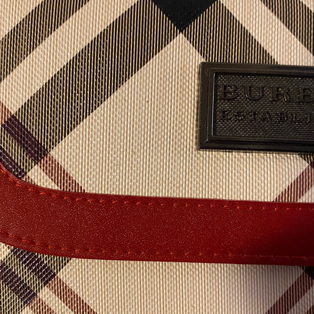 Burberry Red and Beige Plaid Clutch - Picture 7 of 8